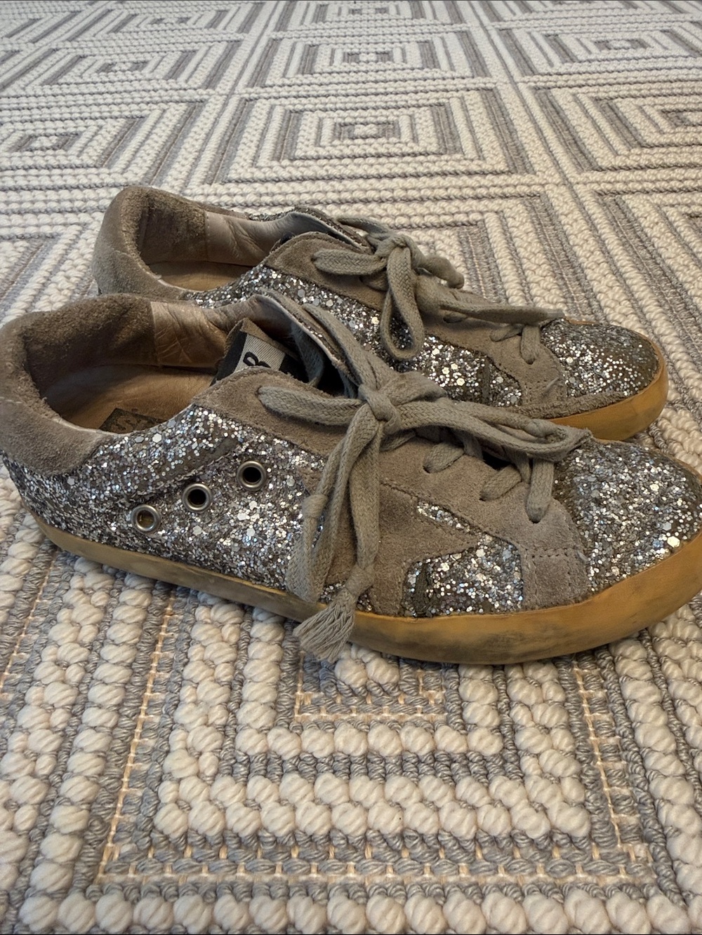 Golden Goose Silver Glitter Low-Top Sneakers - Picture 3 of 5